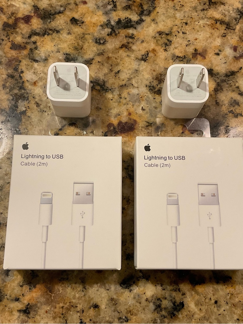 Lot of two (2) Apple IPhone 2M lightning chargers NIB